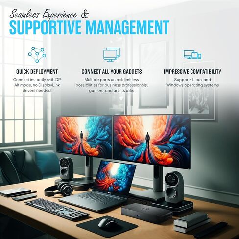 WD19TBS DELL Thunderbolt Dock Bundle - 1 Year Warranty - Dell Docking Station with 180W AC Adapter, HDMI Cable, DisplayPort Cable - Dell Laptop Docking Station (NEW) in Saudi Arabia