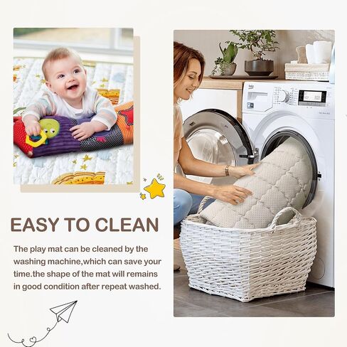 Baby Play Mat for Floor,50" X 50" Playpen Mat for Babies,Foldable & Washable Baby Crawling Mat,Non-Slip Cushioned Baby Floor Mat,Activity Baby Playpen Mat for Infants in Saudi Arabia