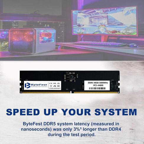 48 جيجابايت DDR5 RAM 5600 ميجا هرتز PC5-44800 CL46 UDIMM 1.1 فولت 288 دبوس يموت على ECC متوافق كمبيوتر مكتبي ترقية وحدة الذاكرة RAM in Kuwait