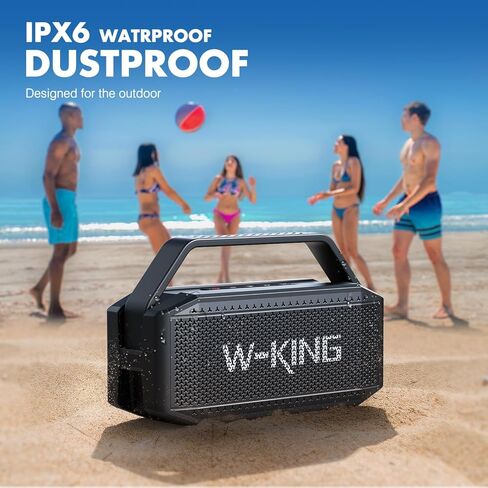 W-KING Bluetooth Speaker, 80W PEAK IPX6 Waterproof Loud Portable Bluetooth Speaker Wireless with 2 Full-Range Drivers/Rich Bass,2 Pairing/30H/U-Disk/TF Card/AUX/EQ, Party Boombox Outdoor Large Speaker in Kuwait