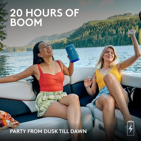 Ultimate Ears EVERBOOM Wireless Bluetooth Portable Speaker, Big Bass and Immersive 360-Degree Sound, Floatable Waterproof Speaker IP67, up to 20-Hour Battery and 180 ft (55 m) Range - Charcoal Black in Saudi Arabia