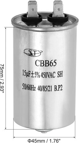 PATIKIL 15uF 15MDF 450VAC Run Start Capacitor, Circular CBB65 Run Capacitor with M8 Screws for Fan Starting, Air Conditioner, Washing Machine, Cool Heat Pump Condenser in Saudi Arabia
