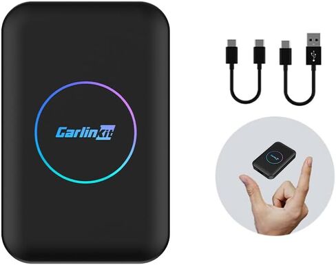 CarPlay Box CarlinKit Wireless CarPlay Adapter Lite version in 2024 Support Android 10/CarPlay/Android Auto/Netfl i x/YouTube/Wired to Wireless/Auto Connect/Online Upgrade/2G+32G in Saudi Arabia