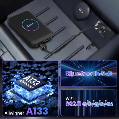CarPlay Box CarlinKit Wireless CarPlay Adapter Lite version in 2024 Support Android 10/CarPlay/Android Auto/Netfl i x/YouTube/Wired to Wireless/Auto Connect/Online Upgrade/2G+32G in Saudi Arabia