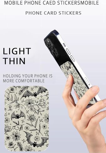 Phone Card Holder, Cute Leather Phone Wallet Stick On, Dual Pocket Credit Card Sticky Wallet, Compatible with Most of Cell Phone, Cute Colorful Flower in Kuwait