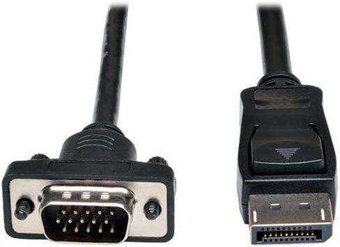 محول كابل Tripp Lite DisplayPort إلى VGA Active، DP 1.2 مع مزلاج، DP إلى HD15 (M/M)، DP2VGA، 1080p، أسود، 6 أقدام / 1.83 متر، ضمان لمدة 3 سنوات (P581-006-VGA-V2) in Saudi Arabia