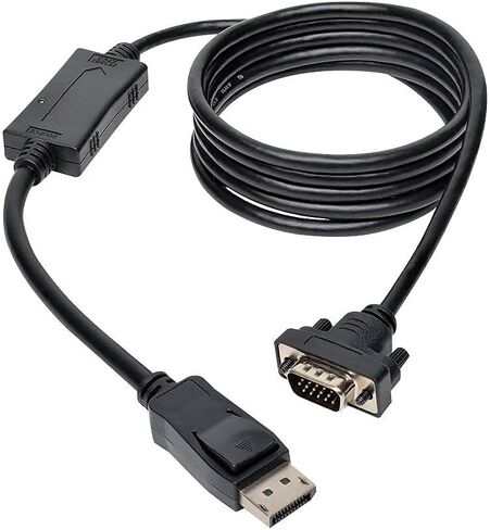 Tripp Lite DisplayPort to VGA Active Cable Adapter, DP 1.2 with Latches, DP to HD15 (M/M), DP2VGA, 1080p, Black, 6 Feet / 1.83 Meters, 3-Year Warranty (P581-006-VGA-V2) in Saudi Arabia