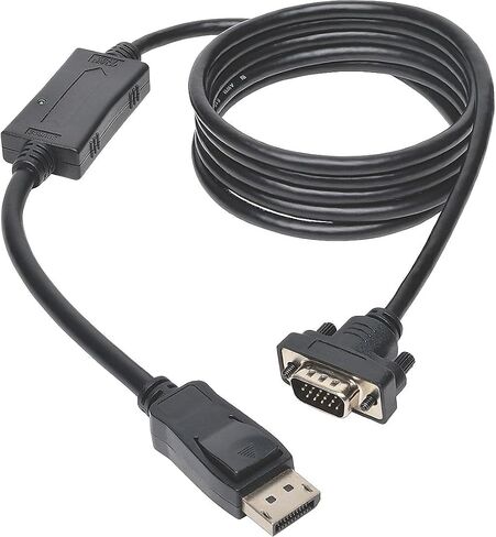Tripp Lite DisplayPort to VGA Active Cable Adapter, DP 1.2 with Latches, DP to HD15 (M/M), DP2VGA, 1080p, Black, 6 Feet / 1.83 Meters, 3-Year Warranty (P581-006-VGA-V2) in Saudi Arabia