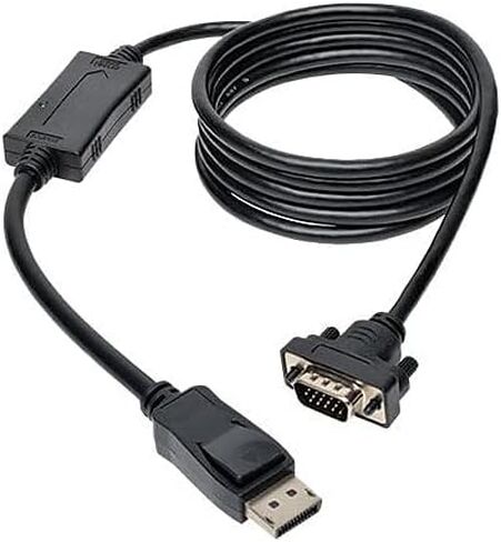 Tripp Lite DisplayPort to VGA Active Cable Adapter, DP 1.2 with Latches, DP to HD15 (M/M), DP2VGA, 1080p, Black, 6 Feet / 1.83 Meters, 3-Year Warranty (P581-006-VGA-V2) in Saudi Arabia