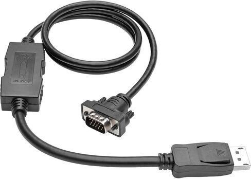 Tripp Lite DisplayPort to VGA Active Cable Adapter, DP 1.2 with Latches, DP to HD15 (M/M), DP2VGA, 1080p, Black, 6 Feet / 1.83 Meters, 3-Year Warranty (P581-006-VGA-V2) in Saudi Arabia