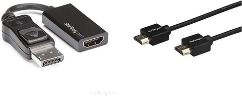 StarTech.com DisplayPort to HDMI Adapter - 4K 60Hz Active DP 1.4 to HDMI 2.0 Video Converter - DP to HDMI Monitor/TV/Display Cable Adapter Dongle - Latching DP Connector (DP2HD4K60S), Black in Saudi Arabia
