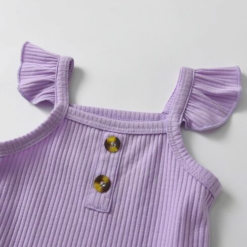 Infant Baby Girl Clothes Summer Ruffle Sleeve Romper Floral Shorts Headband 3Pcs Outfits Set in Saudi Arabia
