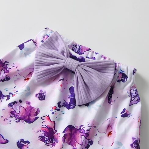 Infant Baby Girl Clothes Summer Ruffle Sleeve Romper Floral Shorts Headband 3Pcs Outfits Set in Saudi Arabia