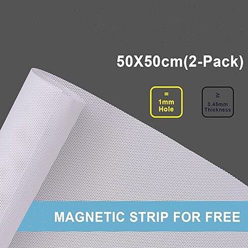 Fan Dust Mesh Filter Magnetic Frame PVC PC Case Dust Mesh Filter Desktop Computer PC Case Fan Dust Proof Filter Cover Grills 500 * 500MM 2PACK White (White) in Saudi Arabia