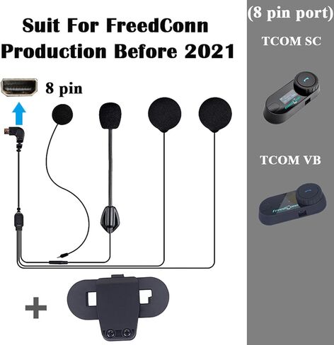 FreedConn ميكروفون سماعة رأس كابل ناعم ومشبك ملحق لسلسلة T-COMVB وT-COMSC خوذة دراجة نارية بلوتوث البيني دراجة نارية الاتصال الداخلي (8 دبوس) in Kuwait