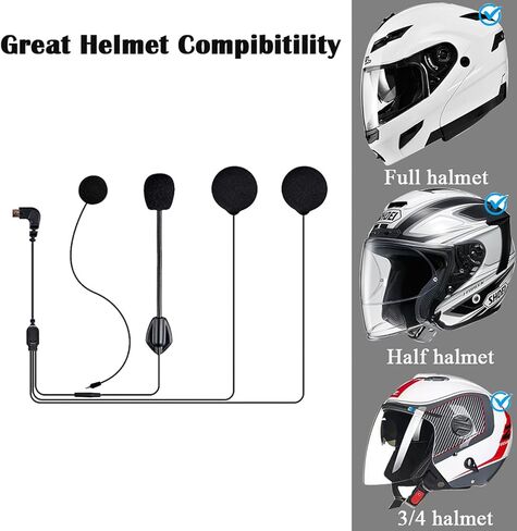 FreedConn ميكروفون سماعة رأس كابل ناعم ومشبك ملحق لسلسلة T-COMVB وT-COMSC خوذة دراجة نارية بلوتوث البيني دراجة نارية الاتصال الداخلي (8 دبوس) in Kuwait