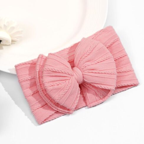 CÉLLOT 6 Pcs Super Stretchy Soft Handmade Headbands with Double Bows Head Wrap Nylon Hair Accessories For Newborn Baby Girls Infant Toddlers Kids(Pink) in Saudi Arabia