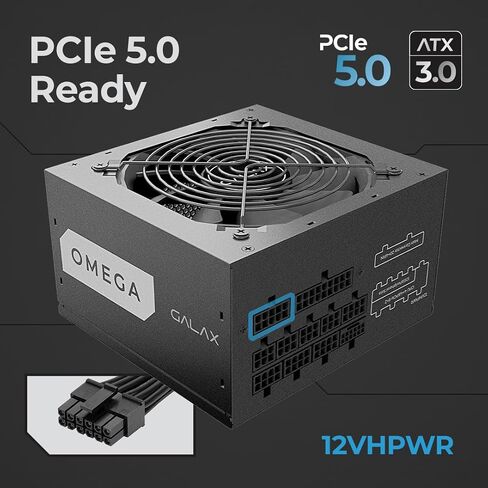 GALAX OMEGA GLX1000 PSU (2024) - 1000 Watt- 80+ Gold Certified/Cybenetics Platinum/Fully Modular/Sleeved Cables/ATX 3.0 Gaming Power Supply (1st & ONLY Double Certification Brand) in Saudi Arabia