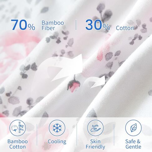 PHF 70% Rayon Derived from Bamboo and 30% Cotton Baby Sleep Sacks 0-6 Months, Baby Sleeping Bag 2-Way Zipper, 2 Pack 0.5 TOG Soft and Breathable Wearable Blanket for Baby Boys Small Size, Dinosaur in Kuwait