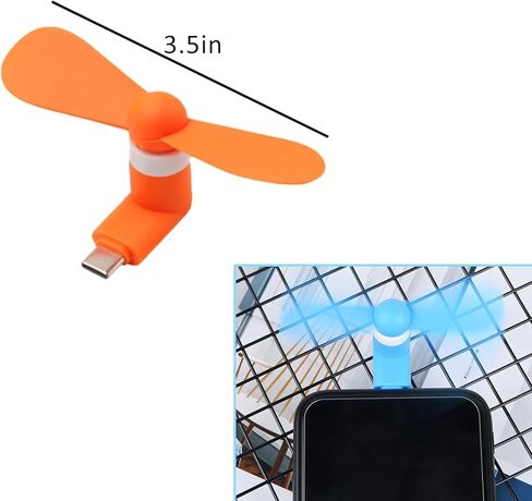 مروحة صغيرة USB من النوع C - 6 عبوات من مروحة صغيرة من النوع C للهاتف، مراوح لهاتف Samsung Galaxy Note A12 A10 A9 Star S22 S21 in Kuwait