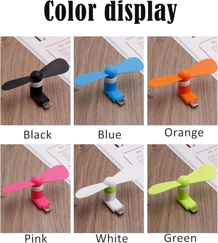 مروحة صغيرة USB من النوع C - 6 عبوات من مروحة صغيرة من النوع C للهاتف، مراوح لهاتف Samsung Galaxy Note A12 A10 A9 Star S22 S21 in Kuwait
