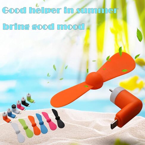 مروحة صغيرة USB من النوع C - 6 عبوات من مروحة صغيرة من النوع C للهاتف، مراوح لهاتف Samsung Galaxy Note A12 A10 A9 Star S22 S21 in Kuwait