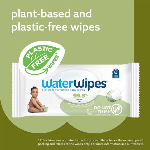 WaterWipes Sensitive+ Baby & Toddler Wipes, 3-In-1 Cleans, Cares, Protects, 99.9% Water, Textured Clean, Unscented & Hypoallergenic, 240 Count (4 Packs) in Saudi Arabia