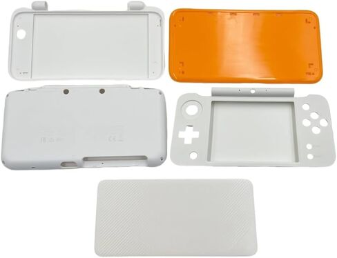 Replacement Housing Shell Case Kit Face Plates Cover Faceplate for Nintendo New 2DS LL/New 2DS XL Console, White + Orange in Saudi Arabia