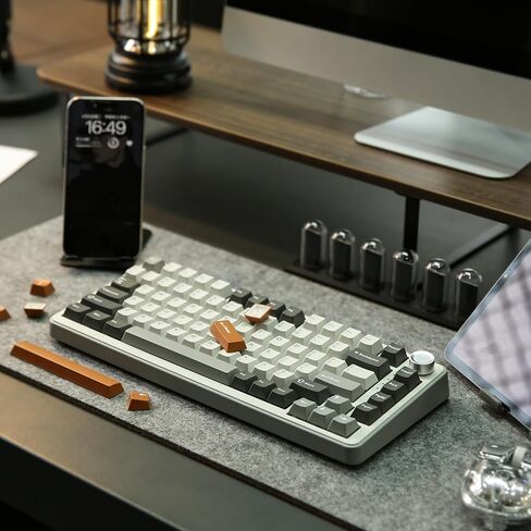 YUNZII B75 PRO Wireless Mechanical Keyboard,75% Layout with Knob,Hot Swap Gasket Custom Structure,Creamy Pre-lubed Switches,RGB Backlit,Bluetooth/Type-C/2.4G for Win/Mac(Milk Switch,Pink) in Saudi Arabia
