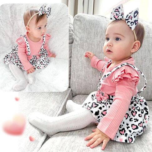 Unutiylo Preemie Newborn Baby Girl Clothes Romper Suspender Dress Fall Winter Outfits Ruffle Long Sleeve Jumpsuit in Saudi Arabia