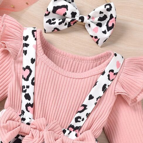 Unutiylo Preemie Newborn Baby Girl Clothes Romper Suspender Dress Fall Winter Outfits Ruffle Long Sleeve Jumpsuit in Saudi Arabia
