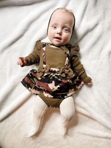 Unutiylo Preemie Newborn Baby Girl Clothes Romper Suspender Dress Fall Winter Outfits Ruffle Long Sleeve Jumpsuit in Saudi Arabia