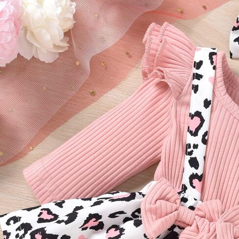Unutiylo Preemie Newborn Baby Girl Clothes Romper Suspender Dress Fall Winter Outfits Ruffle Long Sleeve Jumpsuit in Saudi Arabia
