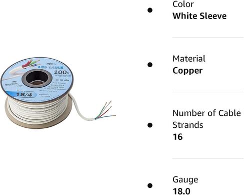 100 ft. 18AWG Low Voltage LED Cable 4 Conductor In-Wall Jacketed Pure Copper Speaker Wire UL Listed Class 2 in Saudi Arabia