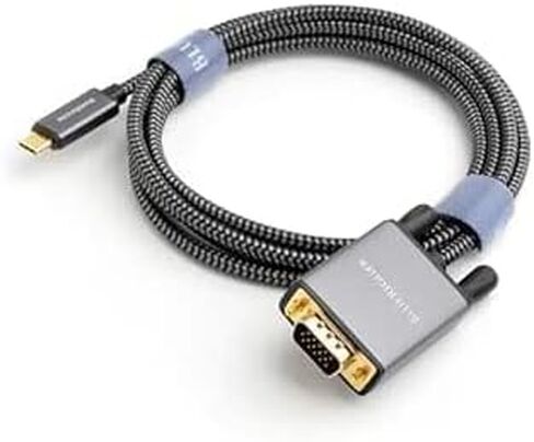 كابل BlueRigger USB C إلى VGA - (10FT، نوع C إلى VGA، كابل عرض 1080 بكسل، ذكر إلى ذكر، USB 3.1 Thunderbolt 3/4) - USB-C إلى VGA متوافق مع الكمبيوتر المحمول، والهاتف، والكمبيوتر اللوحي، HDTV، والشاشة، وجهاز العرض in Kuwait