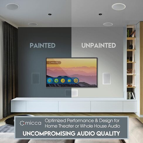 Micca M-CS Dual 5.25 Inch in-Wall Center Channel Speaker for Home Theater, Whole House Audio, 5.25" Woofers, 1" Tweeter, Paintable, each (Renewed) in Saudi Arabia
