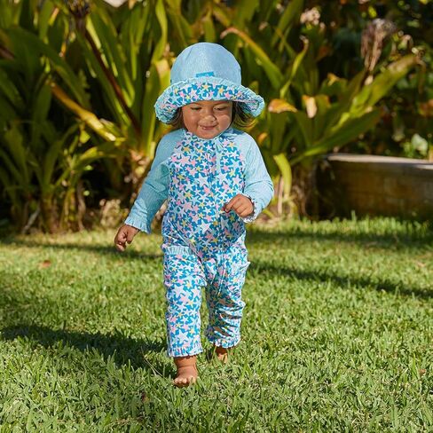 بدلة سباحة للفتيات الصغيرات من الأشعة فوق البنفسجية SKINZ مع حماية من أشعة الشمس بعامل حماية من أشعة الشمس 50+ - بدلة سباحة لكامل الجسم للطفل، ملابس حماية من الأشعة فوق البنفسجية للأطفال، بدلة سباحة للفتيات الصغيرات - حفلة نجم البحر - 3/6 م in Kuwait