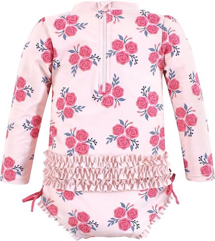 Hudson Baby Baby Girl's Rashguard Toddler Swimsuit, Pink Navy Roses, 6-9 Months in Saudi Arabia