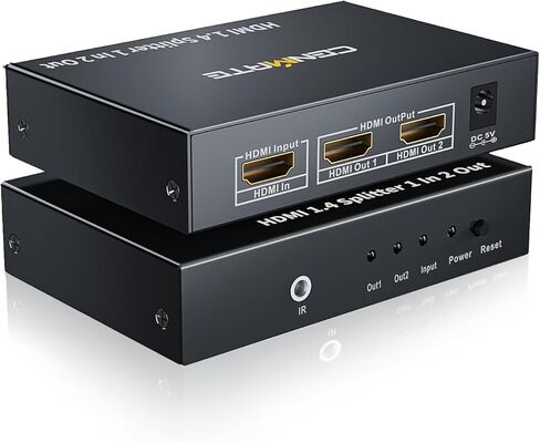 مقسم HDMI 4K 1 في 2 للشاشات المزدوجة، شاشة HDMI 4K30HZ مكررة/مرآة، يدعم HDMI 1.4، تشغيل فيديو ثلاثي الأبعاد in Kuwait