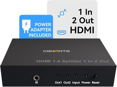 مقسم HDMI 4K 1 في 2 للشاشات المزدوجة، شاشة HDMI 4K30HZ مكررة/مرآة، يدعم HDMI 1.4، تشغيل فيديو ثلاثي الأبعاد in Kuwait