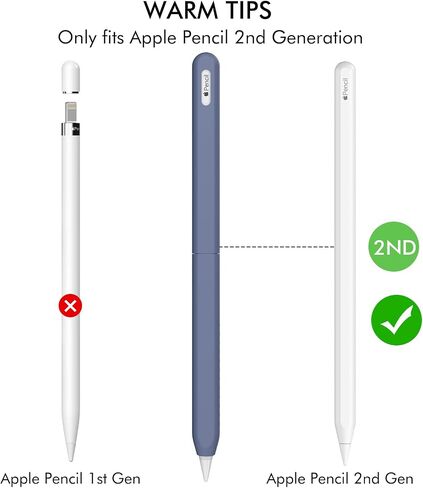 2 Pack Silicone Case for Apple Pencil 2nd Generation Case Cover Ultra Thin Protective Sleeve Accessories (Beige + Brown) in Saudi Arabia