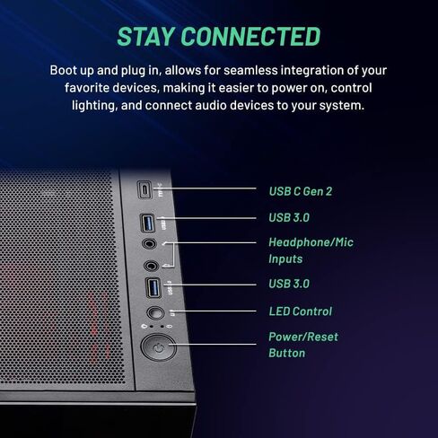 Skytech Archangel Gaming PC, Intel i5 14400F 2.5 GHz (4.7GHz Turbo Boost), NVIDIA RTX 4060 Ti 8GB GDDR6X, 2TB SSD, 16GB DDR5 RAM 5200, 650W Gold PSU, Wi-Fi, Win 11 Home in Saudi Arabia