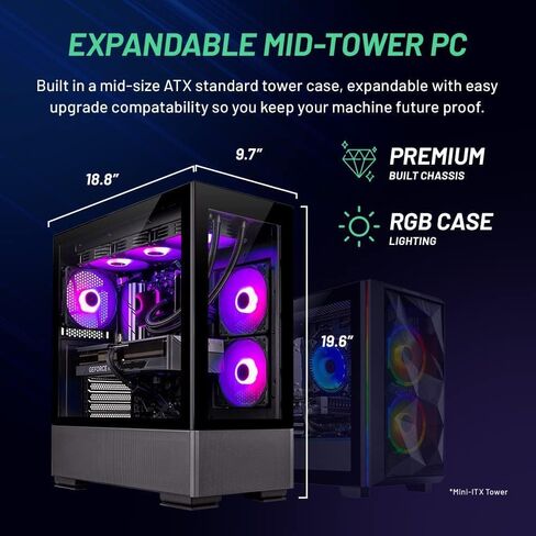 Skytech Archangel Gaming PC, Intel i5 14400F 2.5 GHz (4.7GHz Turbo Boost), NVIDIA RTX 4060 Ti 8GB GDDR6X, 2TB SSD, 16GB DDR5 RAM 5200, 650W Gold PSU, Wi-Fi, Win 11 Home in Saudi Arabia