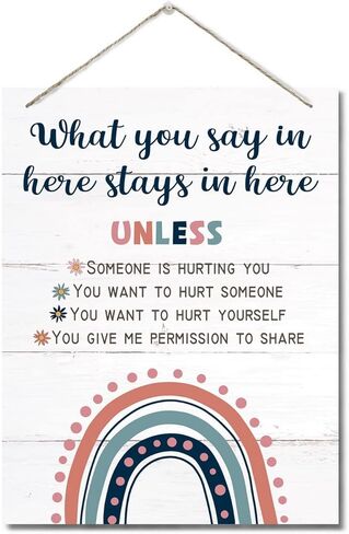 Growth Mindset Decor Sign, Hanging Printed Wall Plaque Wood Signs, School Psychologist Wall Art for Office Decor, Counselor Posters CBT Classroom Challenging Negative Thoughts, Gifts for Kids 10X7.8in in Saudi Arabia