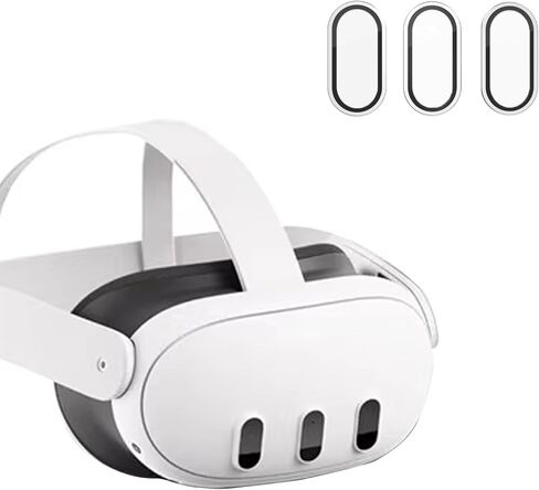 Camera Lens Protector Compatible for Oculus Meta Quest 3,Thin 9H Tempered Glass, Alloy Frame, Anti-Scratch, Camera Screen Protector Cover, Case Friendly, High Definition Lens Accessories (Silver) in Saudi Arabia