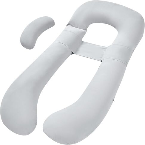 Pregnancy Pillow, Full Body Maternity Pillow with Cover for Pregnant Women Side Sleeping Maternity and Nursing Support - Beige in Saudi Arabia