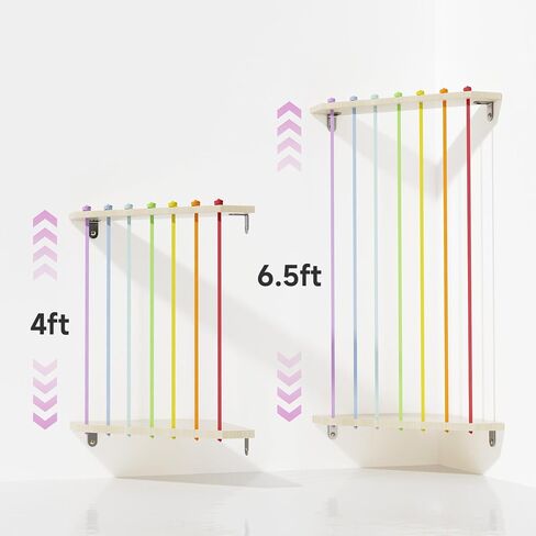 Stuffed Animals Storage with Colorful Elastic Ropes Wooden Plushies Organizer for Corner with Adjustable Length Large Corner Pet Holder Net for Kids Room, Playroom Easy to Install in Saudi Arabia