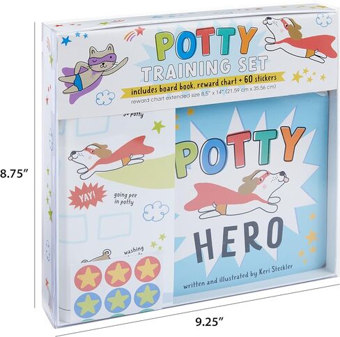 C.R. Gibson BTDK-24938 Super Hero Stickers and Hanging Door Knob Reward Chart Potty Training Tool for Boys, 3.5" W x 15.4" H, Multicolor, 36 Stickers in Kuwait