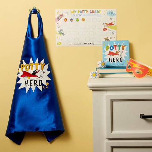 C.R. Gibson BTDK-24938 Super Hero Stickers and Hanging Door Knob Reward Chart Potty Training Tool for Boys, 3.5" W x 15.4" H, Multicolor, 36 Stickers in Kuwait