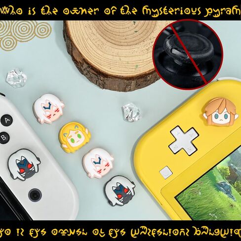 DLseego 6Pcs Thumb Grip Caps for Nintendo Switch, Joystick Caps Soft Silicone Cover for Button Joy Con Controllers Protective Thumb Stick, Anti-Slip Anime Analog Cover for Switch Lite & OLED-White 3 in Saudi Arabia
